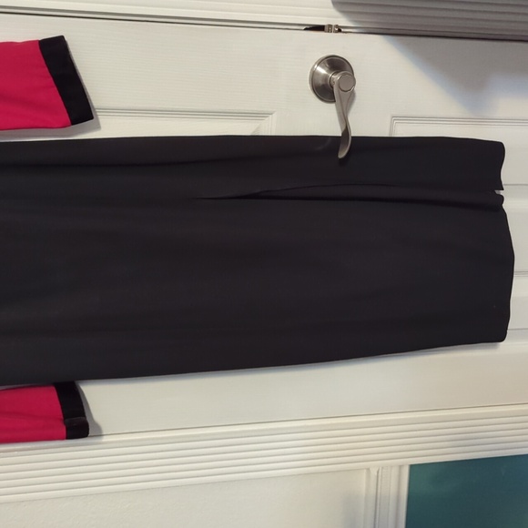 Red/black dress with jacket and side slit. - Picture 2 of 10